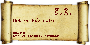 Bokros Károly névjegykártya