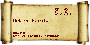 Bokros Károly névjegykártya