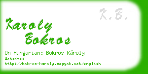 karoly bokros business card